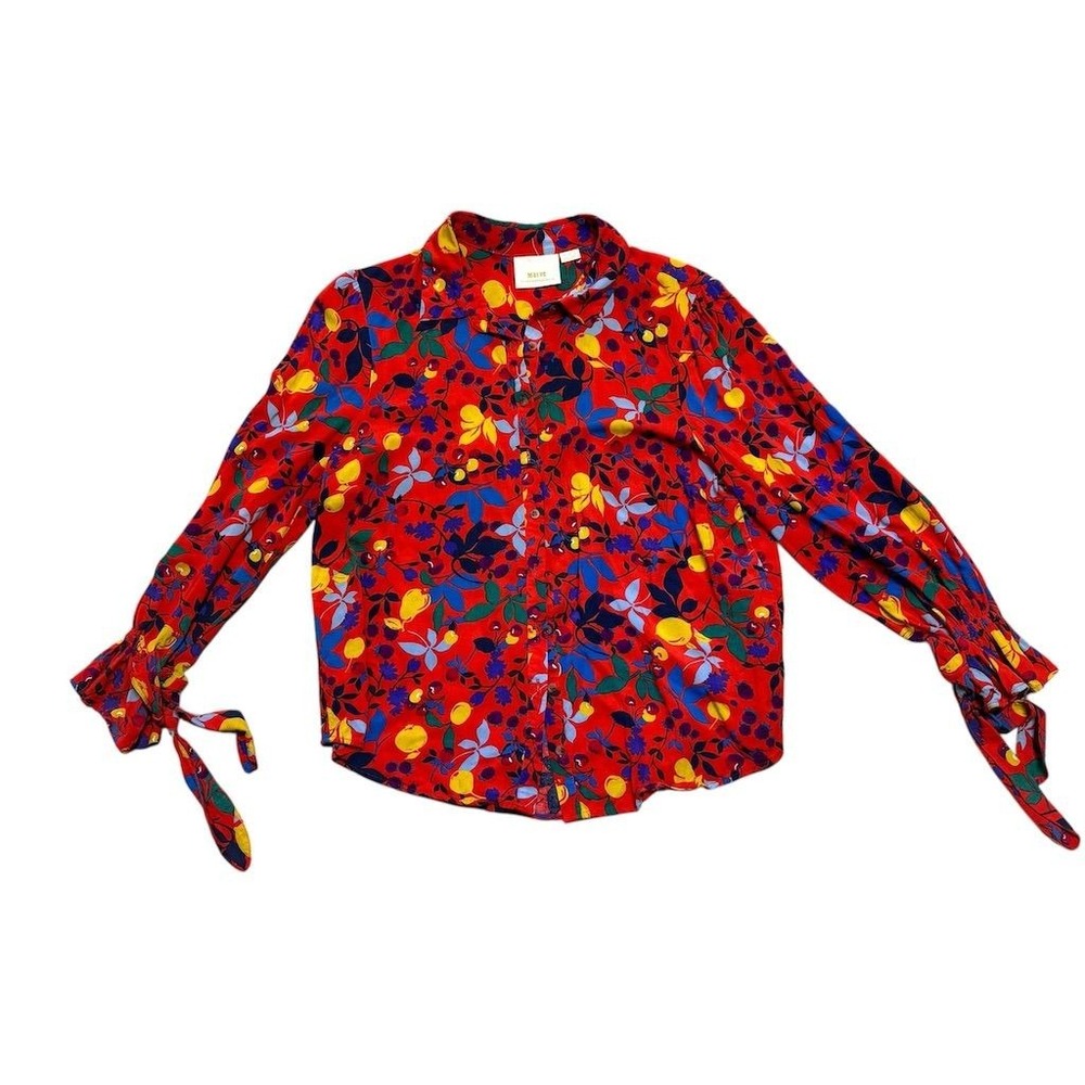 Anthropologie Maeve Women's‎ Floral Button-Down Shirt Size 16 Multicolor